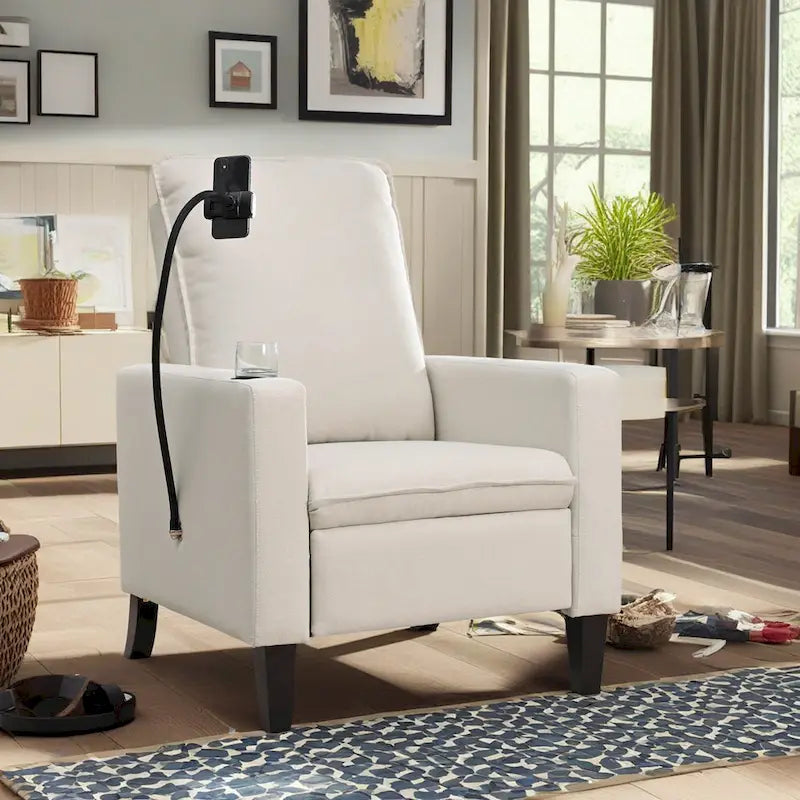 Adjustable Recliner Sofa with Cup Holder and Convenient Storage