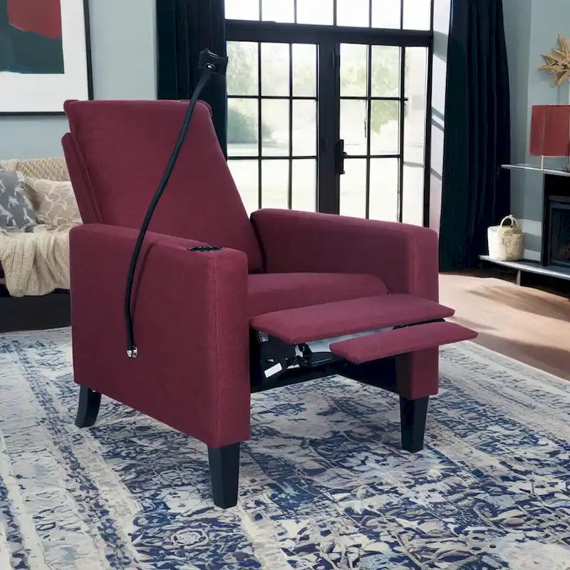 Adjustable Recliner Sofa with Cup Holder and Convenient Storage