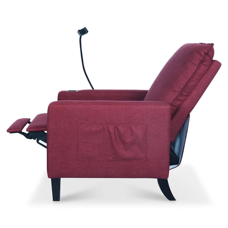 Adjustable Recliner Sofa with Cup Holder and Convenient Storage