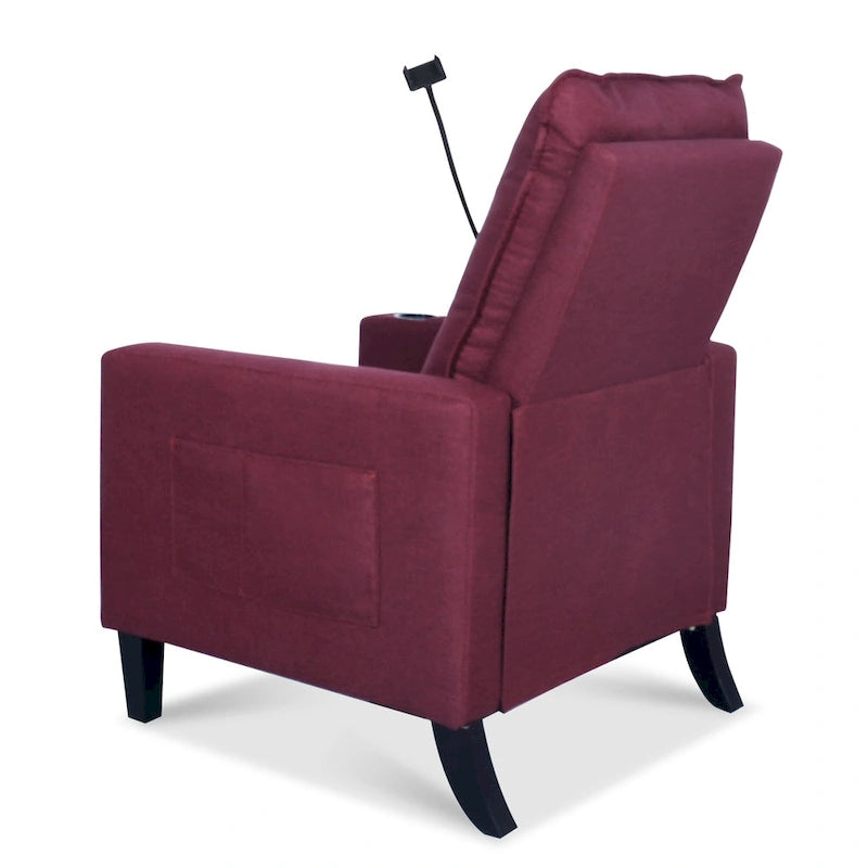 Adjustable Recliner Sofa with Cup Holder and Convenient Storage