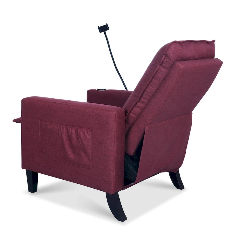 Adjustable Recliner Sofa with Cup Holder and Convenient Storage