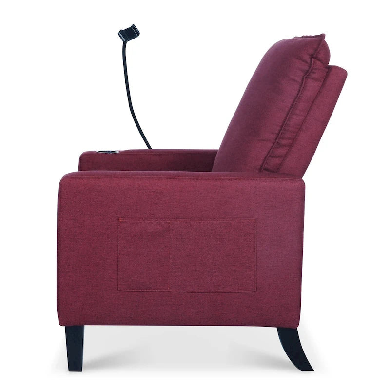 Adjustable Recliner Sofa with Cup Holder and Convenient Storage