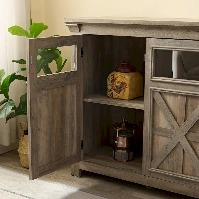 3 Doors Cabinet Large Buffet Sideboard Cabinet, Bar Wine Cabinet,Buffet Cabinet Table Coffee Bar Wine Bar Storage Space Cabinet
