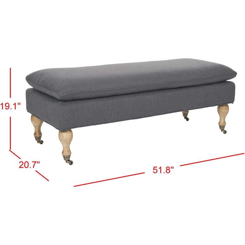 Pillowtop Grey/ Sage Bench - 0 - 52 W x 21 D x 19 H - 52Wx21Dx19H
