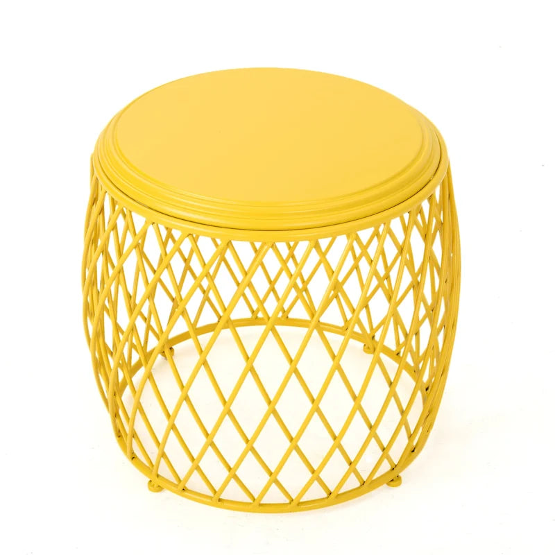 19-inch Round Lattice Side Table