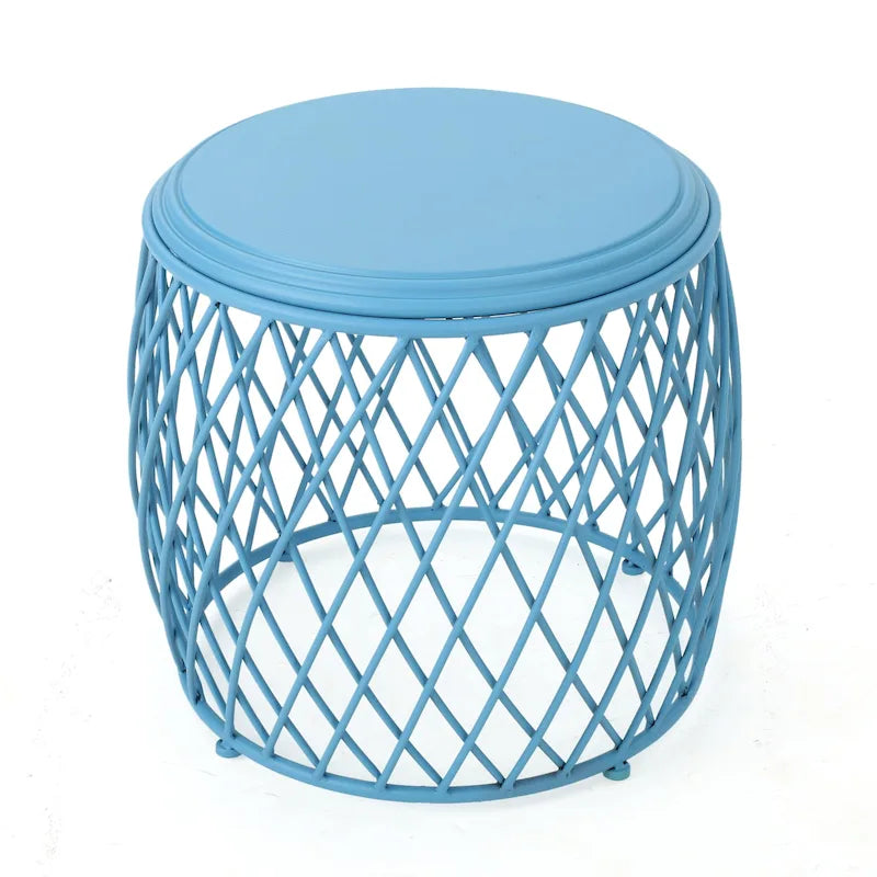 19-inch Round Lattice Side Table