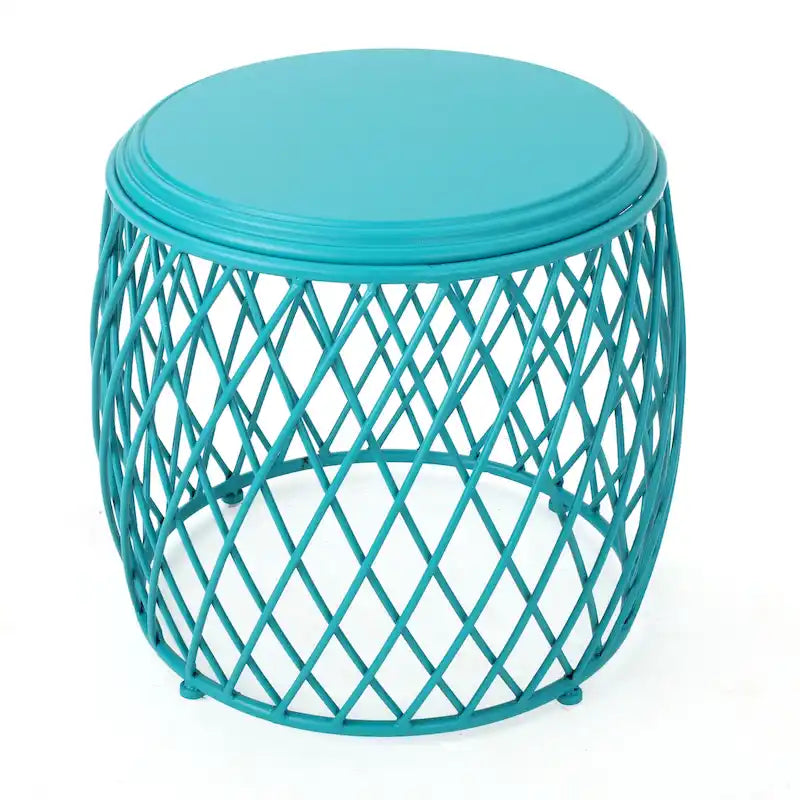 19-inch Round Lattice Side Table