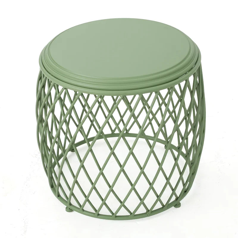 19-inch Round Lattice Side Table