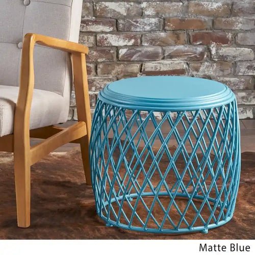19-inch Round Lattice Side Table