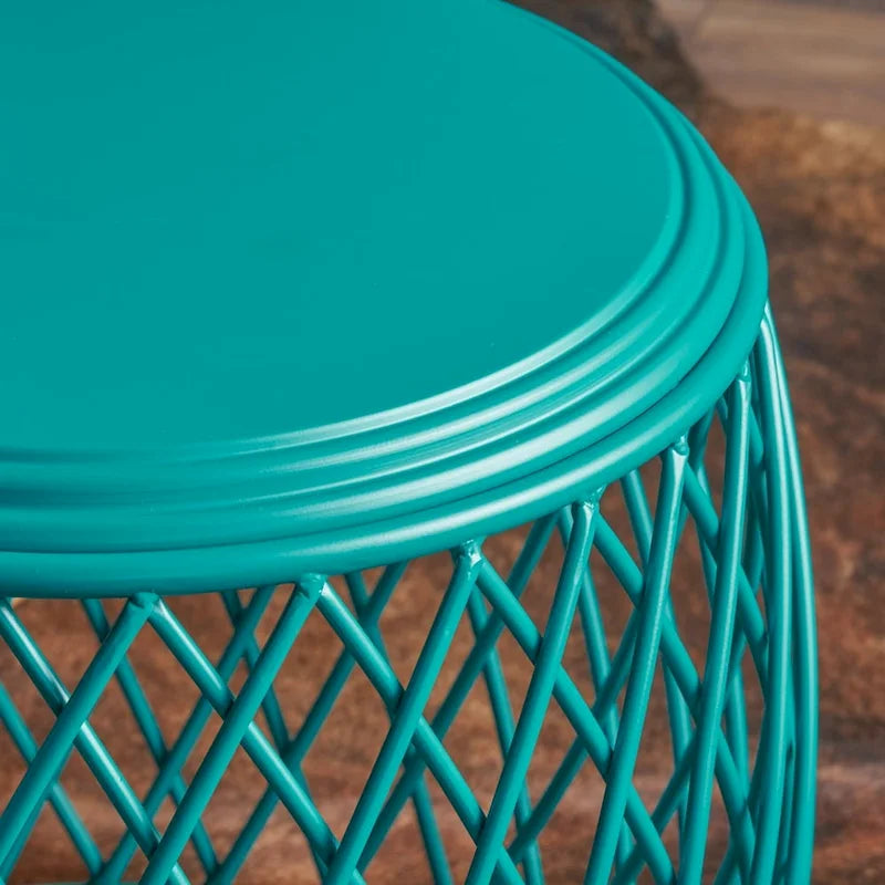 19-inch Round Lattice Side Table