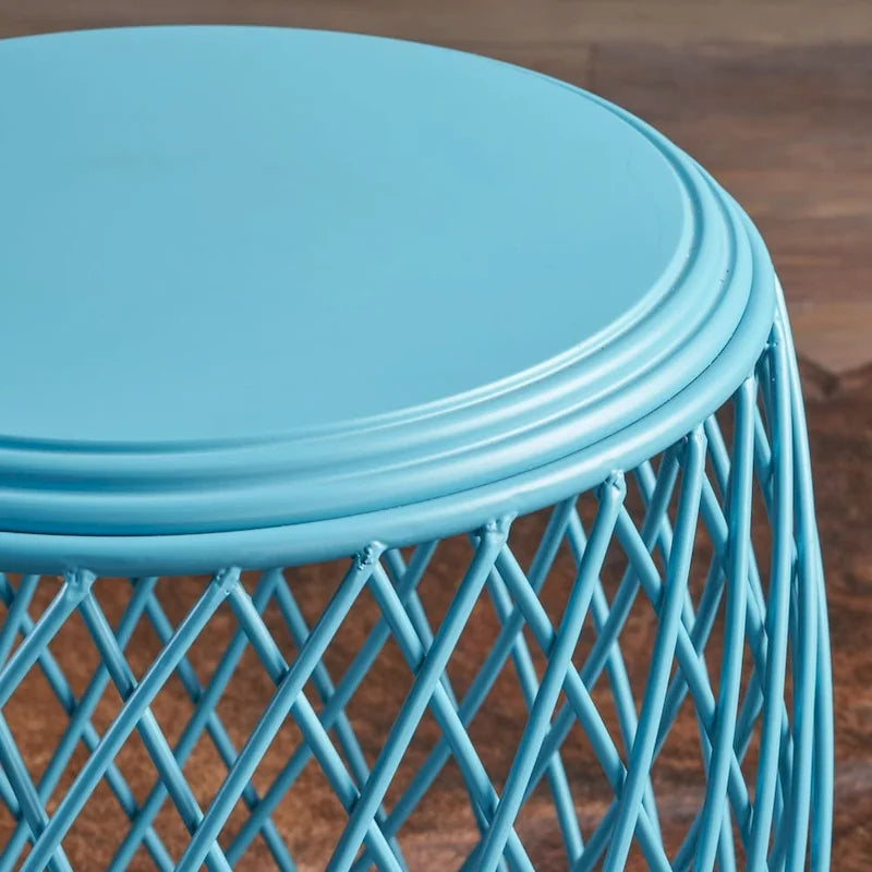 19-inch Round Lattice Side Table