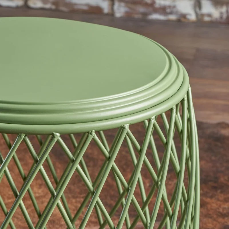 19-inch Round Lattice Side Table