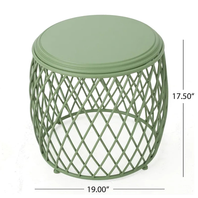 19-inch Round Lattice Side Table