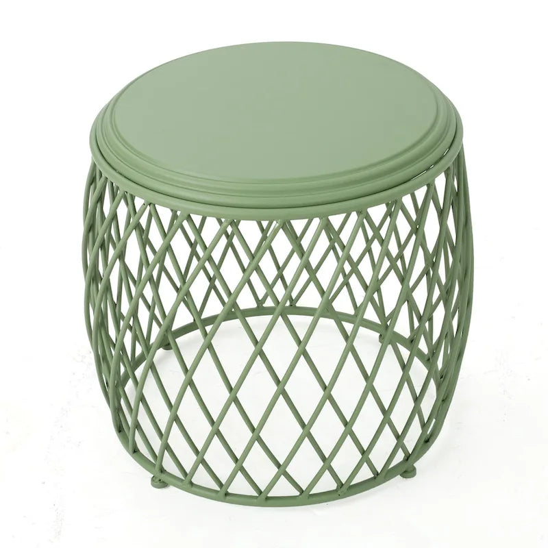 19-inch Round Lattice Side Table