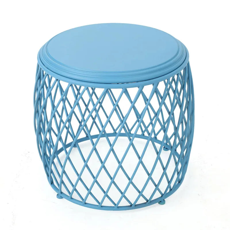 19-inch Round Lattice Side Table