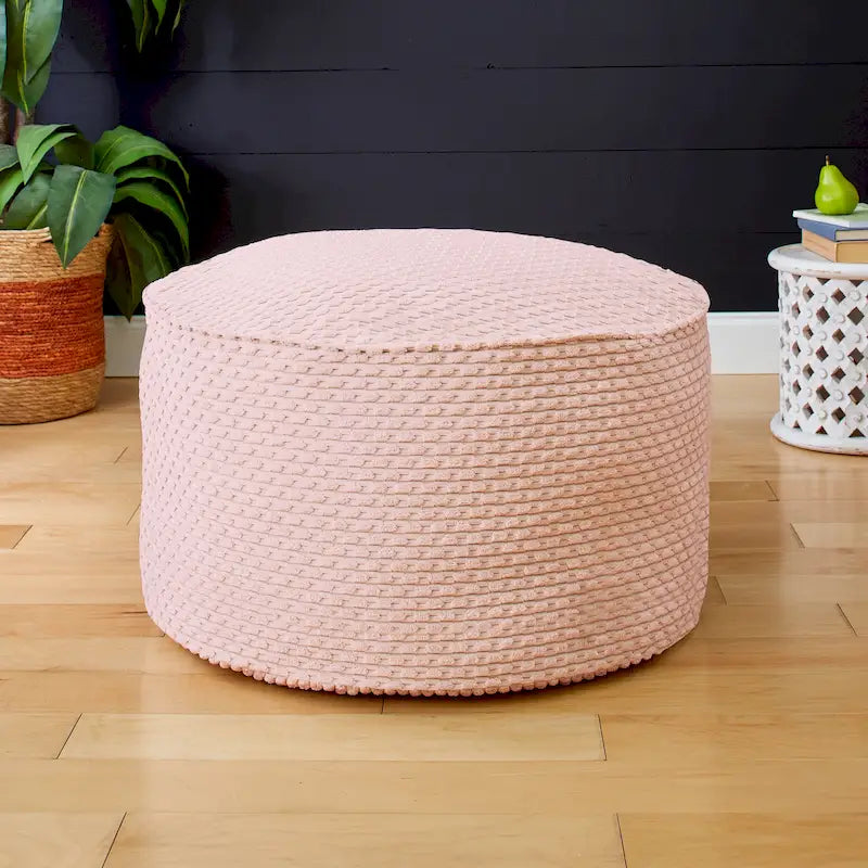Indoor Soft Chunky Corduroy Large Round Pouf