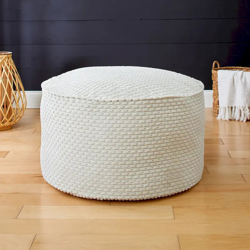 Indoor Soft Chunky Corduroy Large Round Pouf