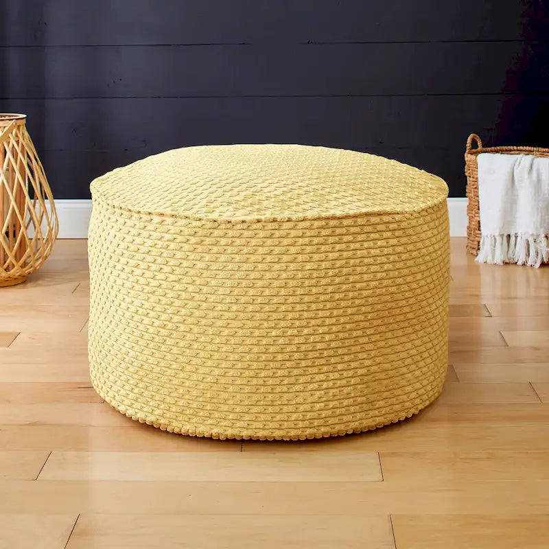 Indoor Soft Chunky Corduroy Large Round Pouf
