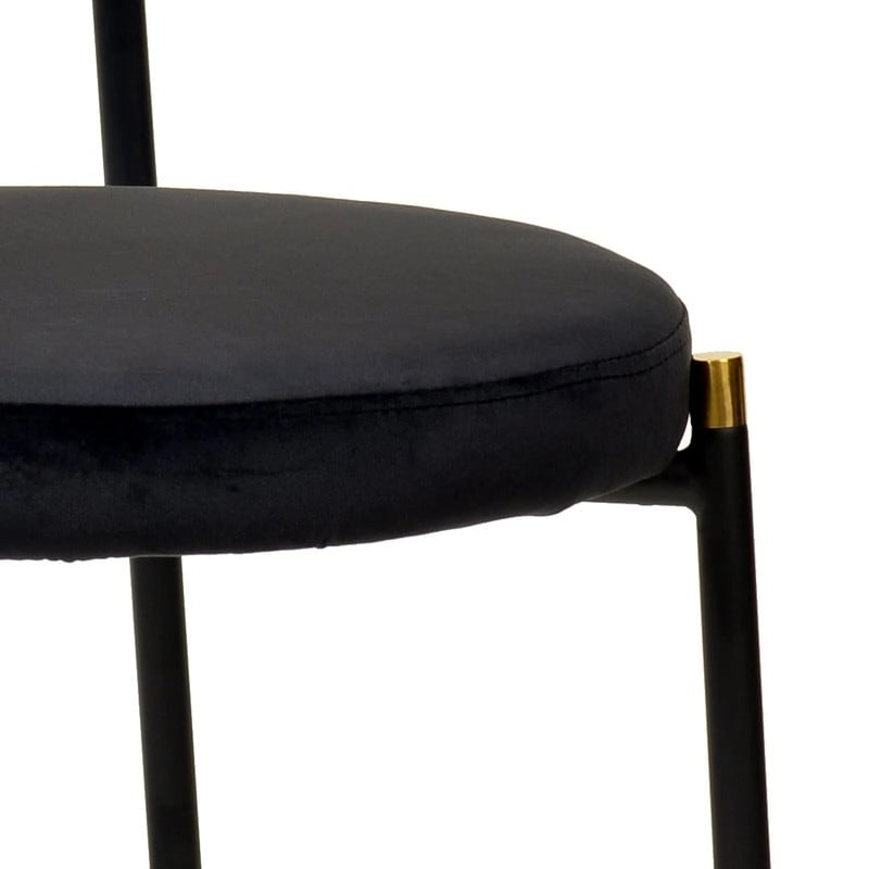 Modern Dining Chair w Upholstered Velvet Seat - Wicker Back Accent Chair for Home Office Living Room & Kitchen