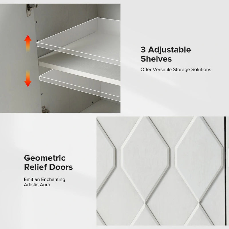 Modern Storage Sideboard Storage with Adjustable Shelves