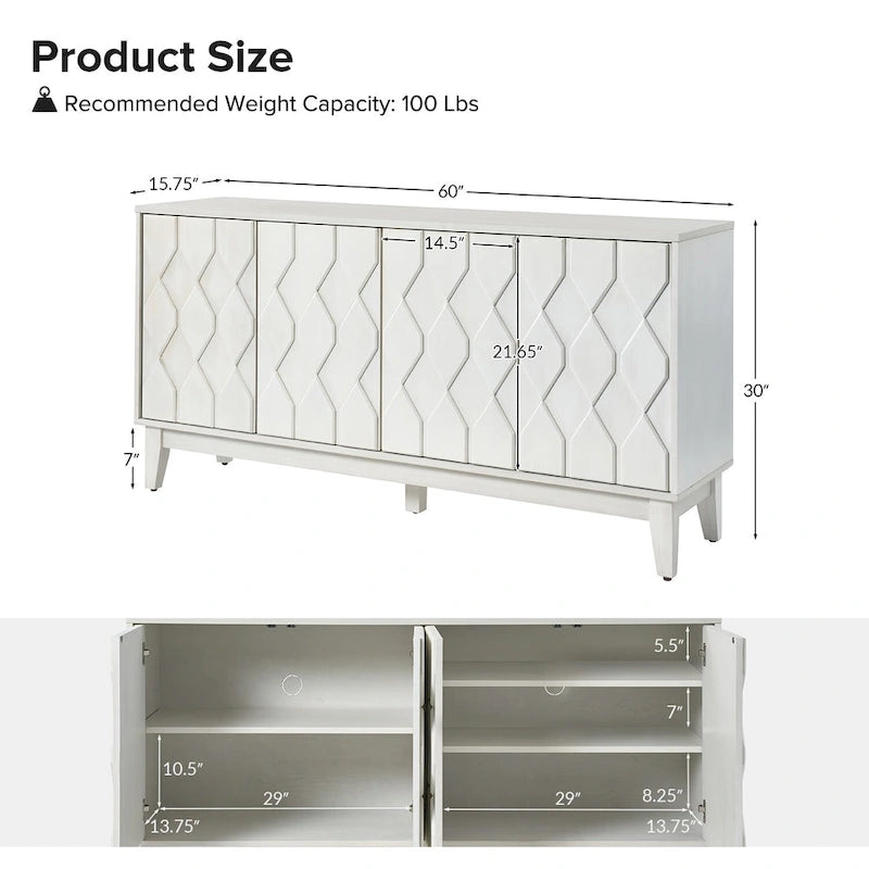 Modern Storage Sideboard Storage with Adjustable Shelves