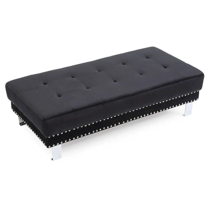 Oversized Velvet Ottoman