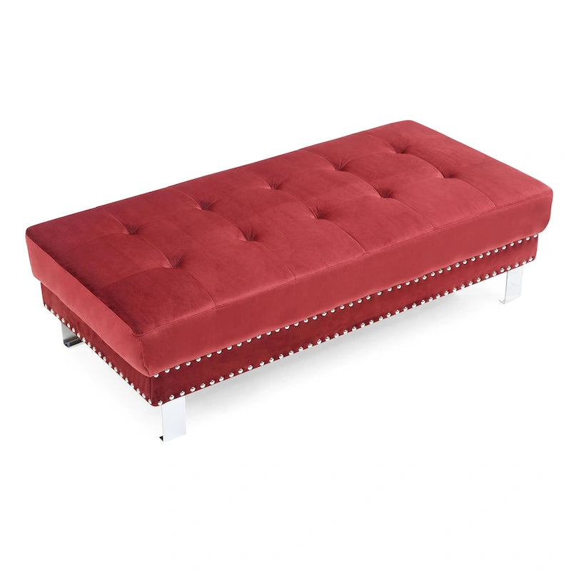 Oversized Velvet Ottoman