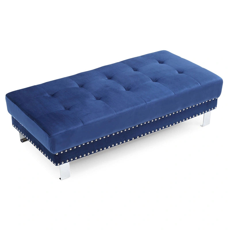 Oversized Velvet Ottoman