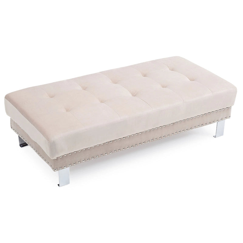 Oversized Velvet Ottoman