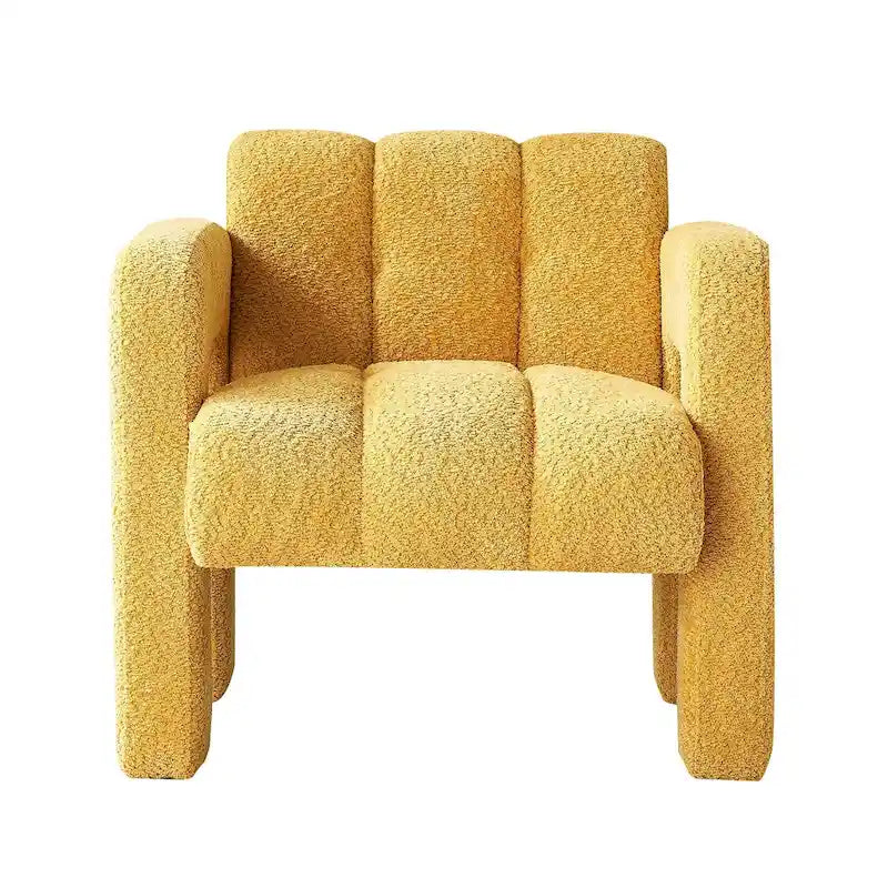 Wide Boucle Upholstered Accent Chair