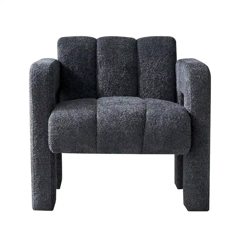Wide Boucle Upholstered Accent Chair