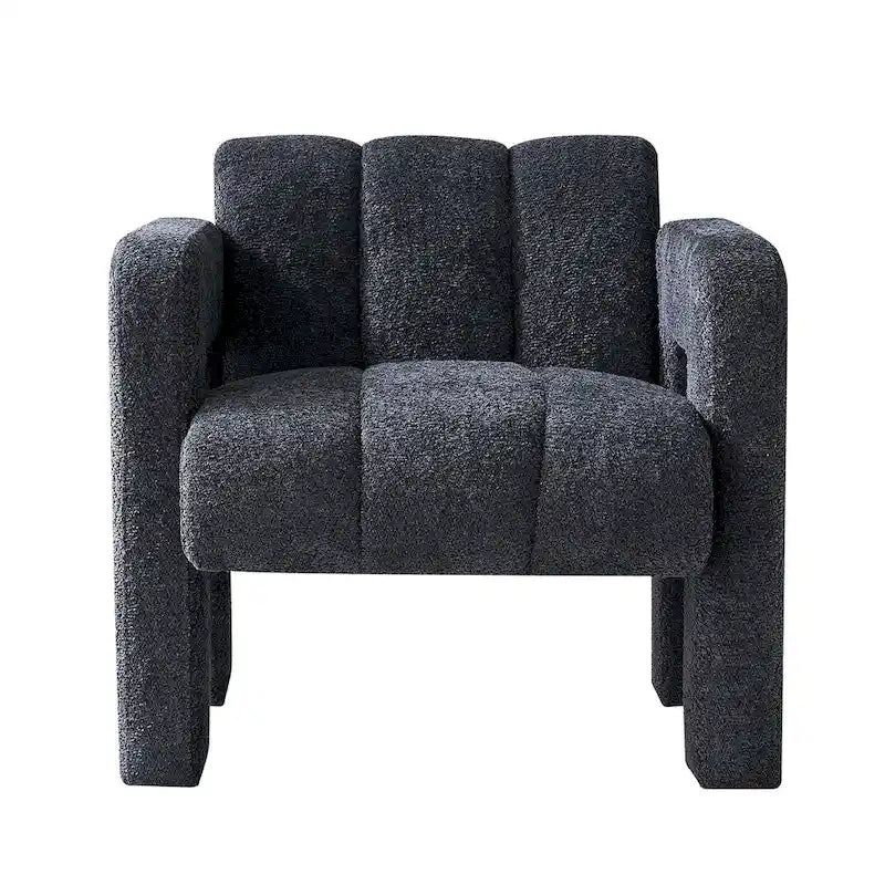 Wide Boucle Upholstered Accent Chair