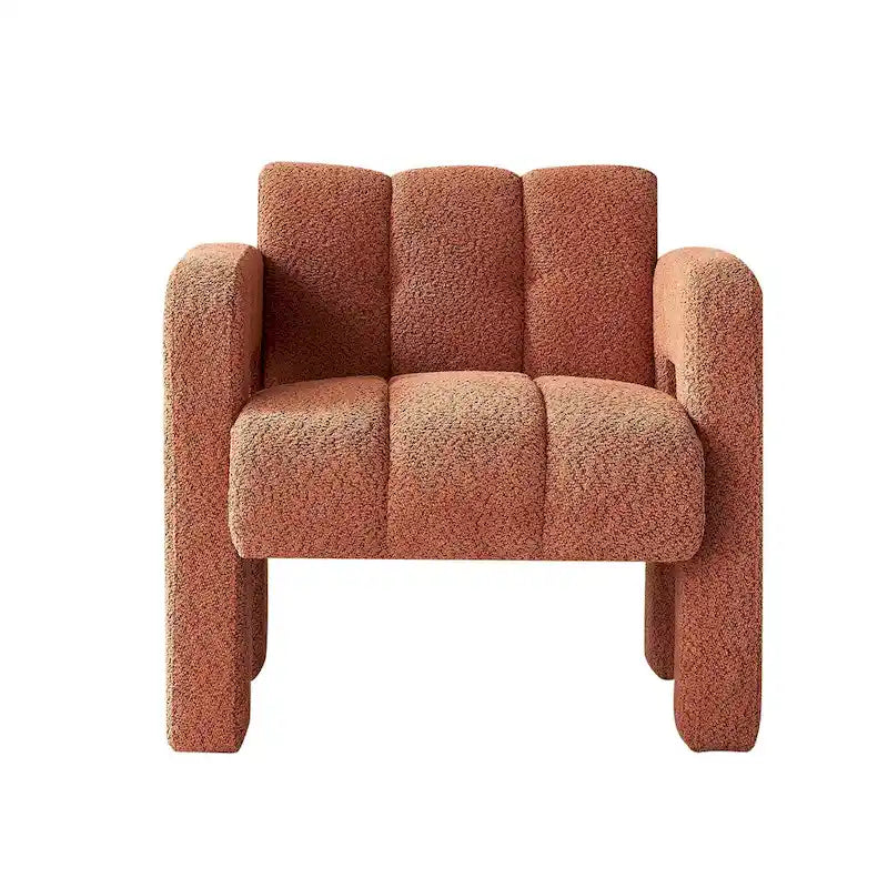 Wide Boucle Upholstered Accent Chair