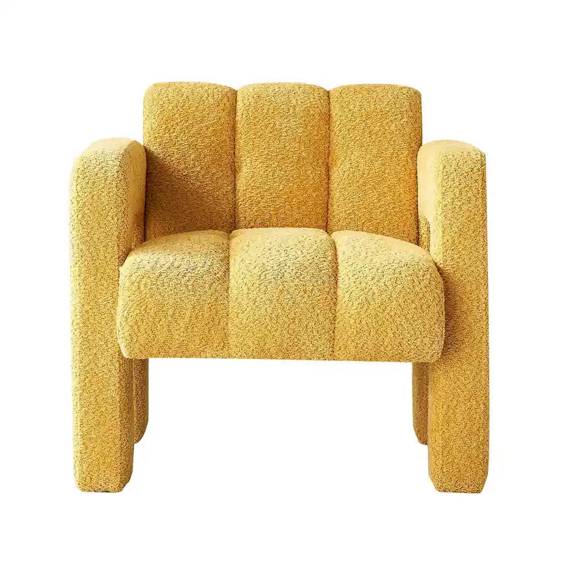 Wide Boucle Upholstered Accent Chair