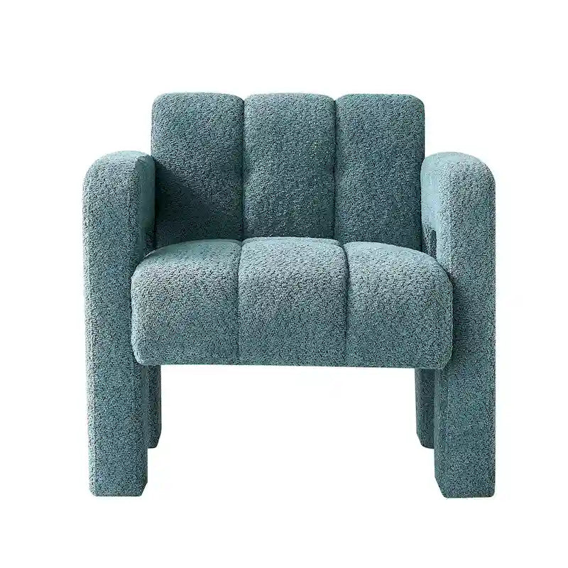 Wide Boucle Upholstered Accent Chair