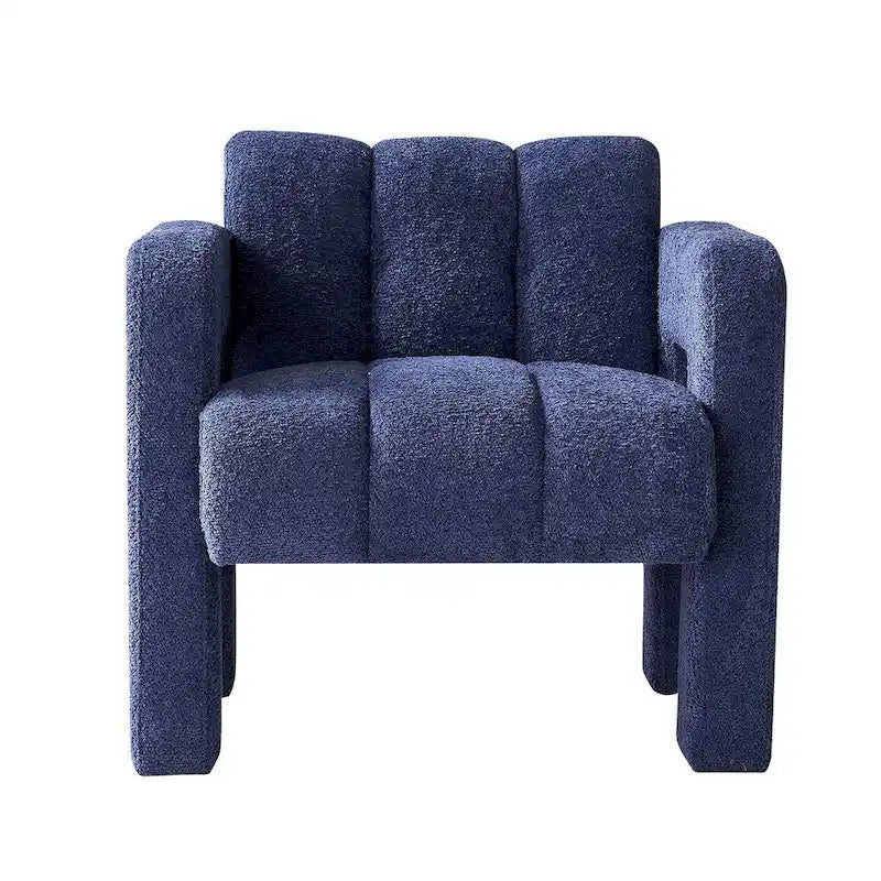Wide Boucle Upholstered Accent Chair