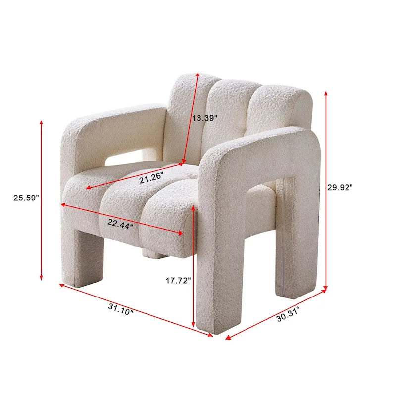 Wide Boucle Upholstered Accent Chair