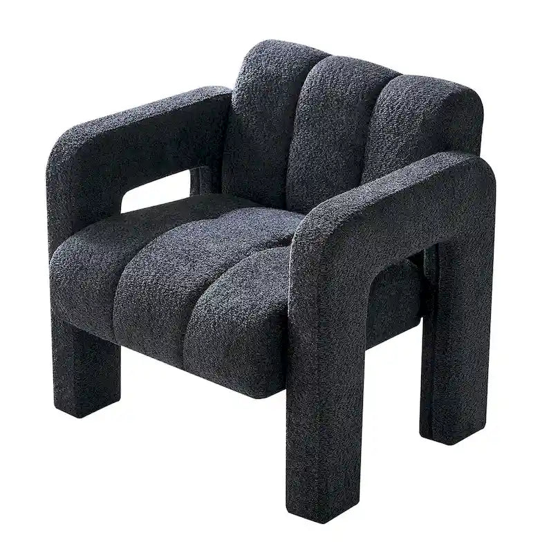 Wide Boucle Upholstered Accent Chair