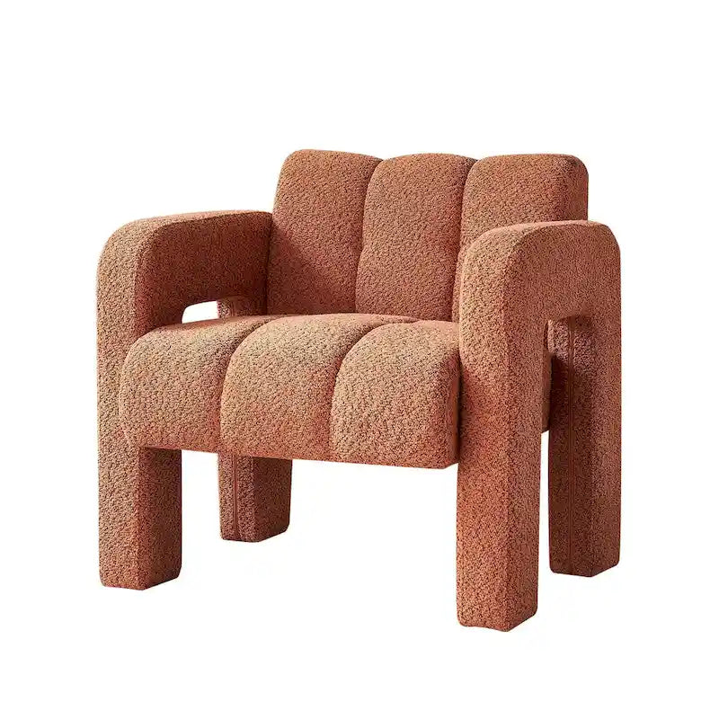 Wide Boucle Upholstered Accent Chair