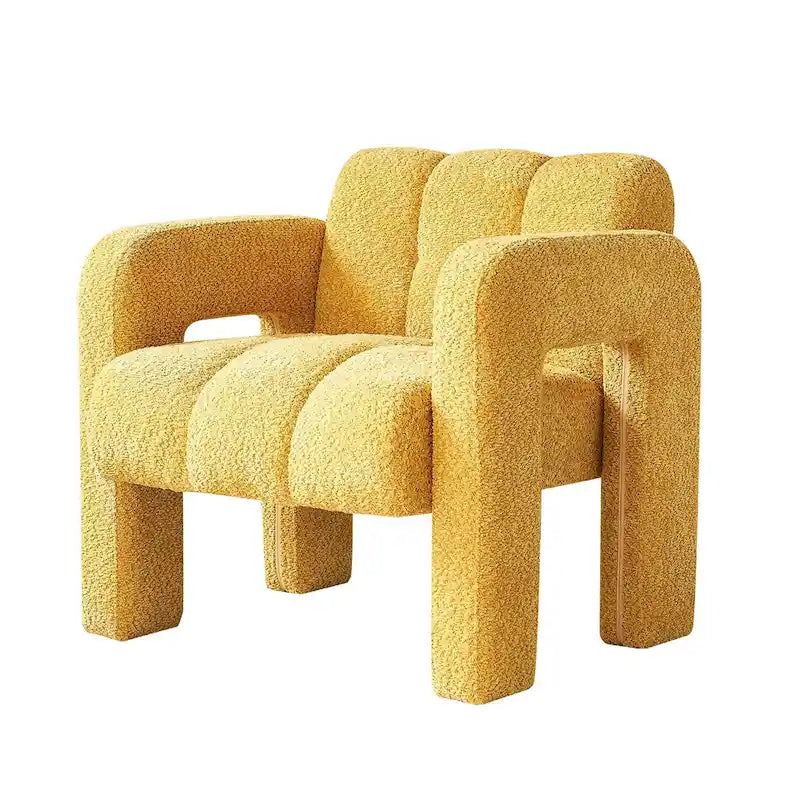 Wide Boucle Upholstered Accent Chair