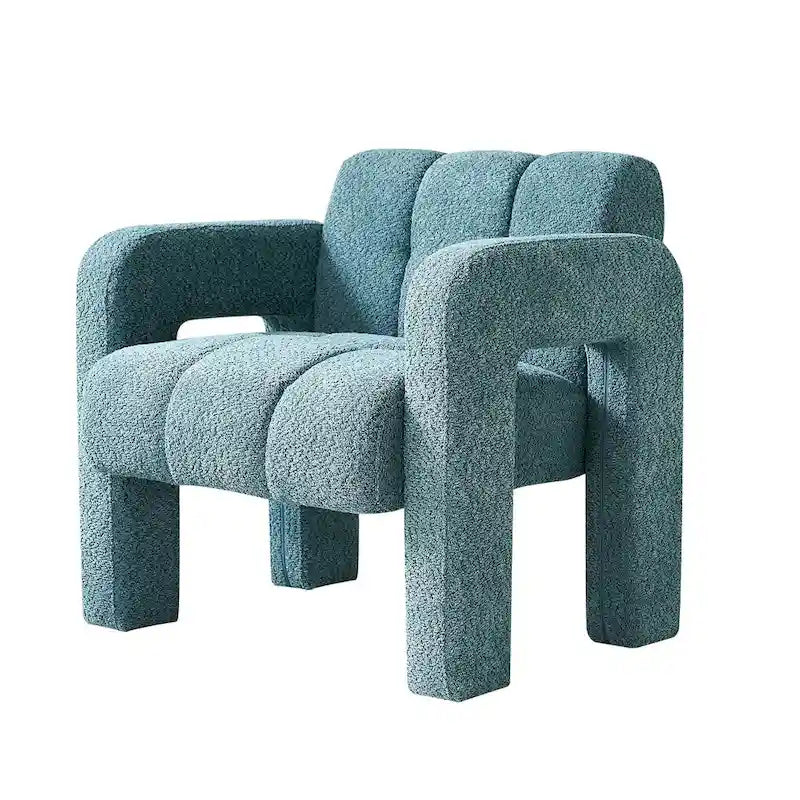 Wide Boucle Upholstered Accent Chair