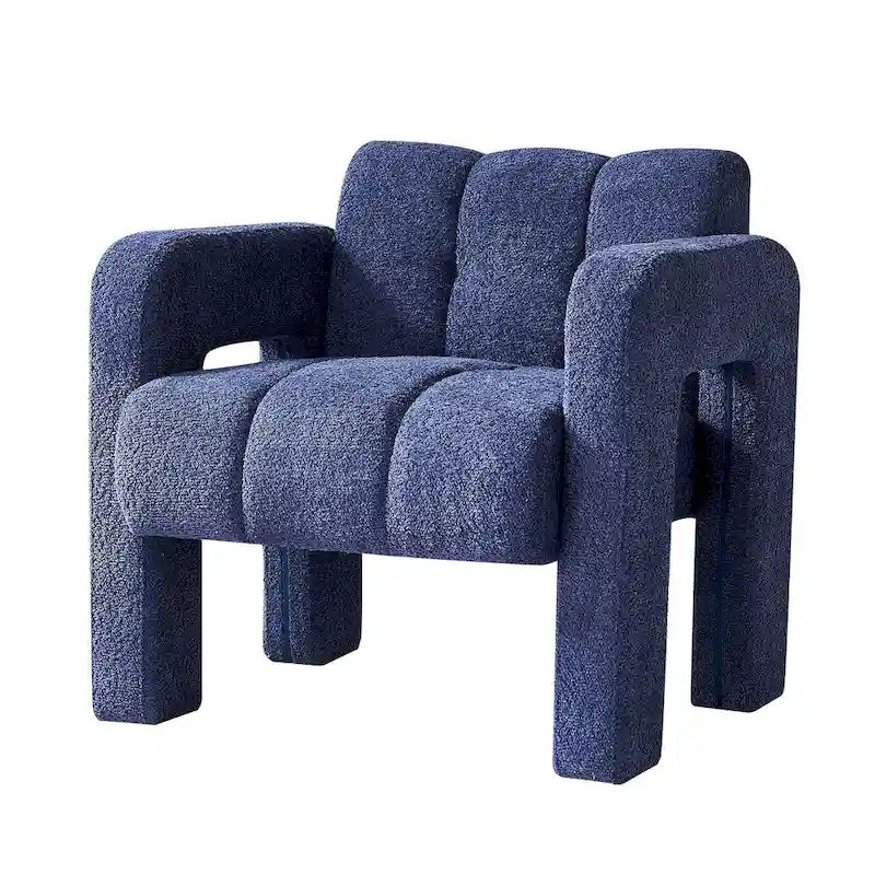 Wide Boucle Upholstered Accent Chair