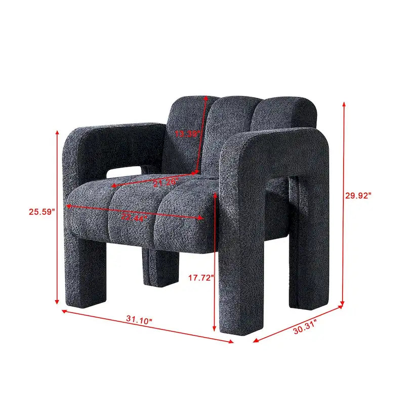 Wide Boucle Upholstered Accent Chair