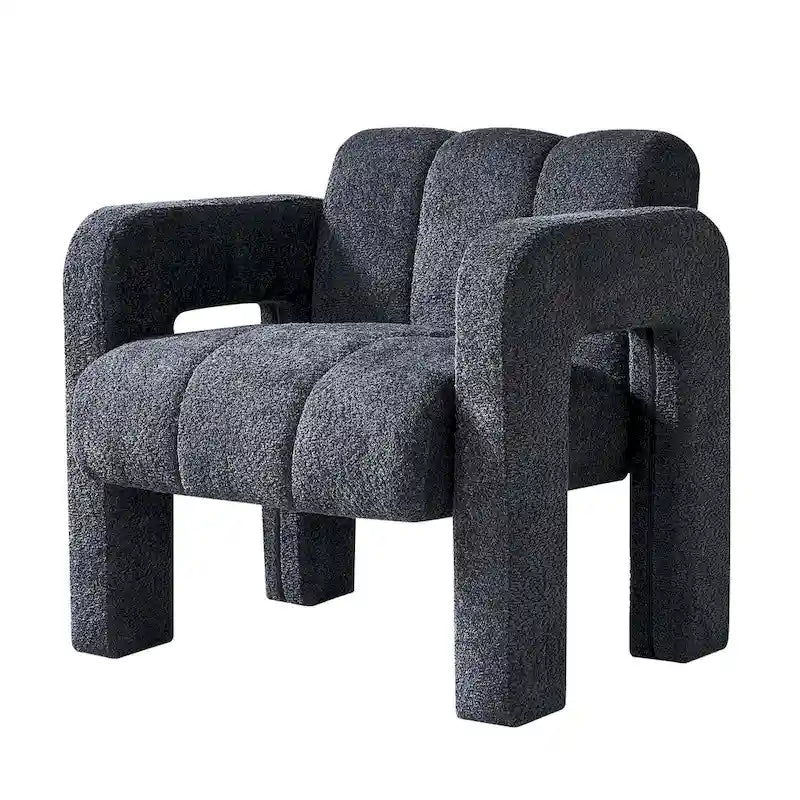 Wide Boucle Upholstered Accent Chair