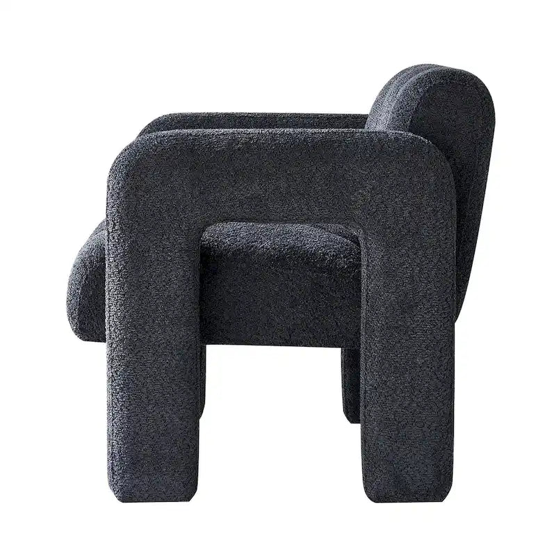 Wide Boucle Upholstered Accent Chair