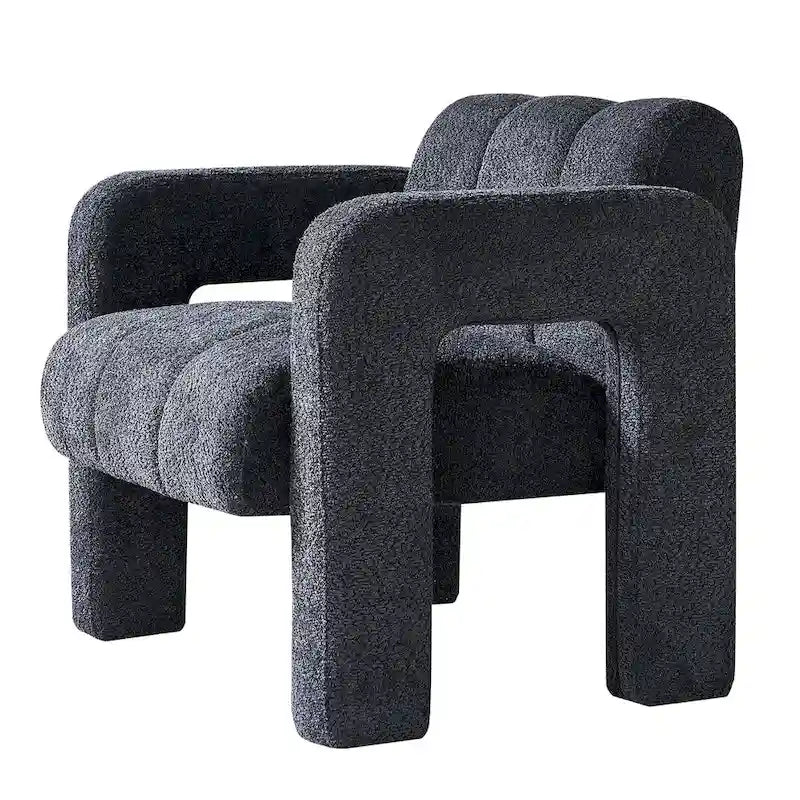 Wide Boucle Upholstered Accent Chair