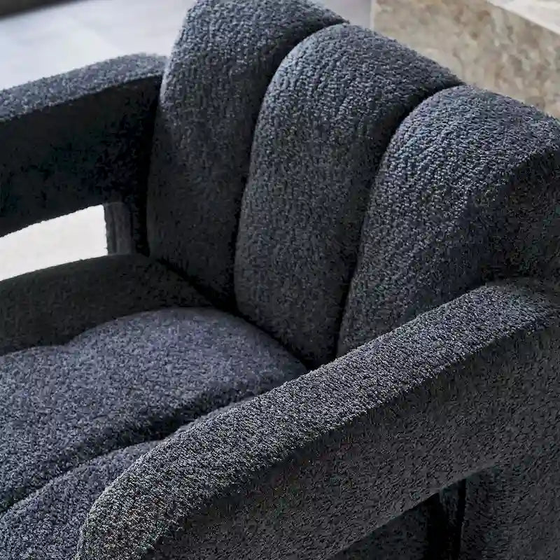 Wide Boucle Upholstered Accent Chair