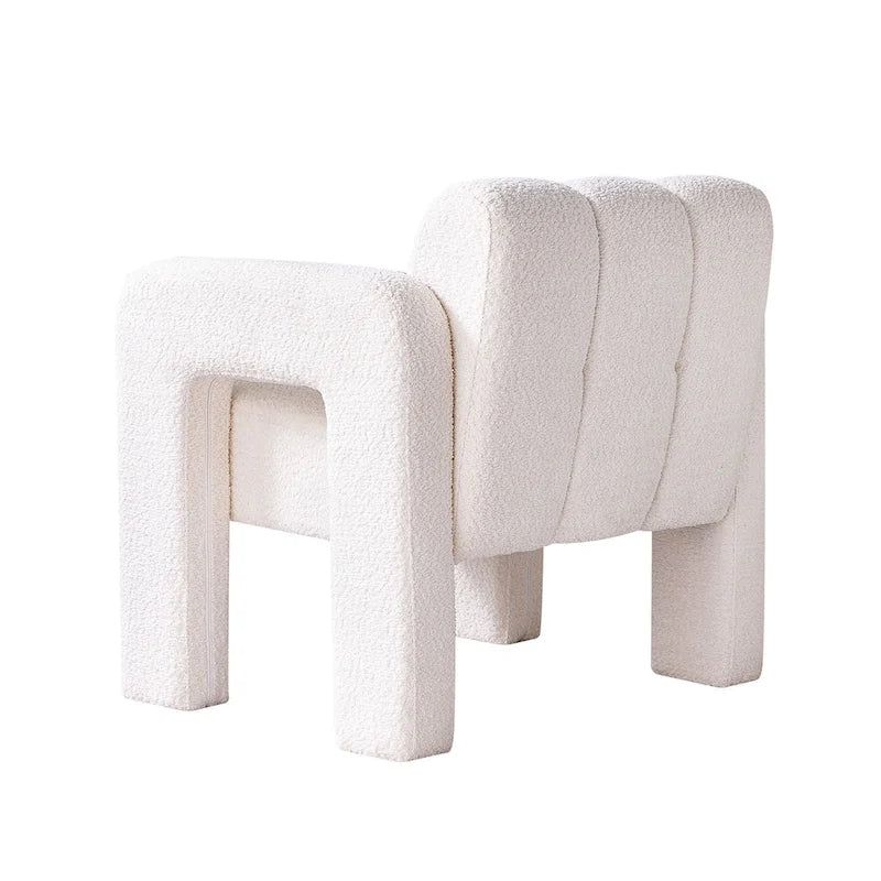 Wide Boucle Upholstered Accent Chair