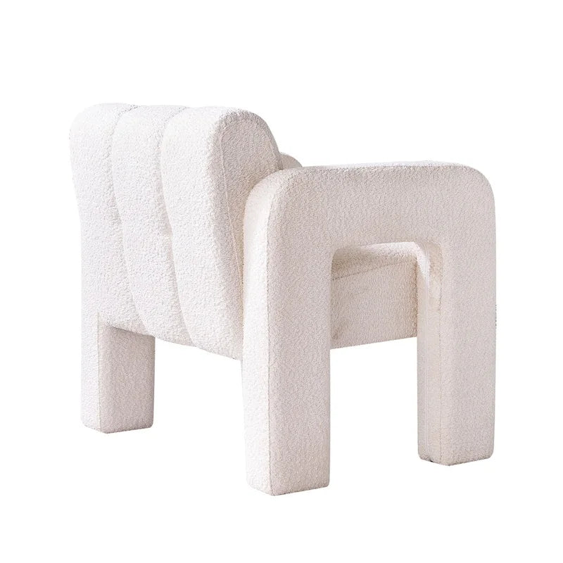 Wide Boucle Upholstered Accent Chair