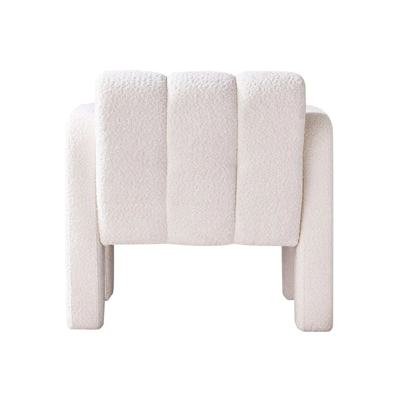 Wide Boucle Upholstered Accent Chair